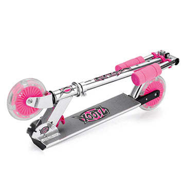 Xootz LED Folding Scooter with Adjustable Handle Bars for Boys and Girls - Pink (TY5718)