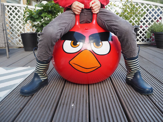 (Set Of 2) Angry Birds Retro Space Hopper for Kids Age 3+ Jumping Ball Toy 60cm Indoor / Outdoor Garden Games