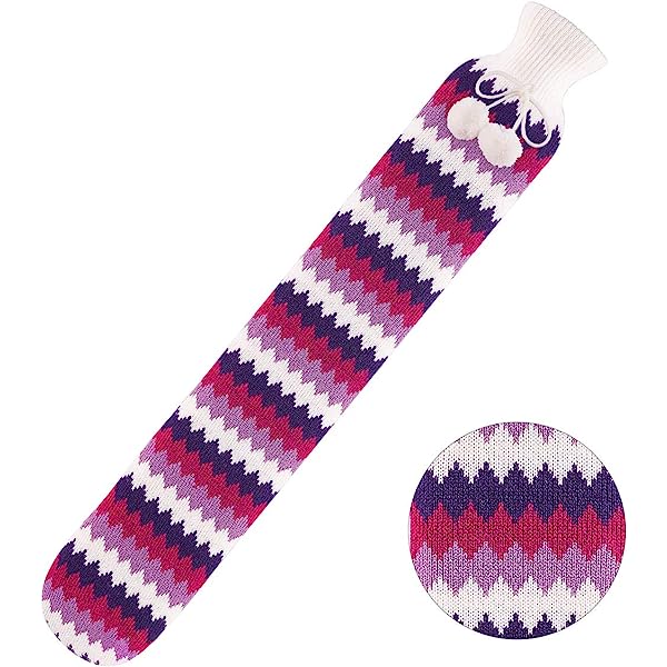 Warmies® Long Hot Water Bottle Purple Chevron