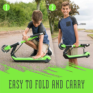 XOOTZ® Elements Electric Scooter Folding with LED Light Up Wheel and Collapsible Handlebars