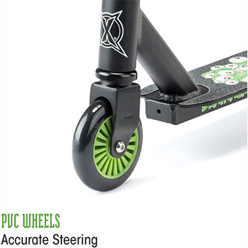 XOOTZ® Elements Electric Scooter Folding with LED Light Up Wheel and Collapsible Handlebars - Green