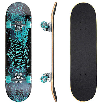 Xootz 31” x 8” Deviate Complete Skateboard for Beginners 9 Ply Maple Deck Double Kick Standard Board for Boys and Girls