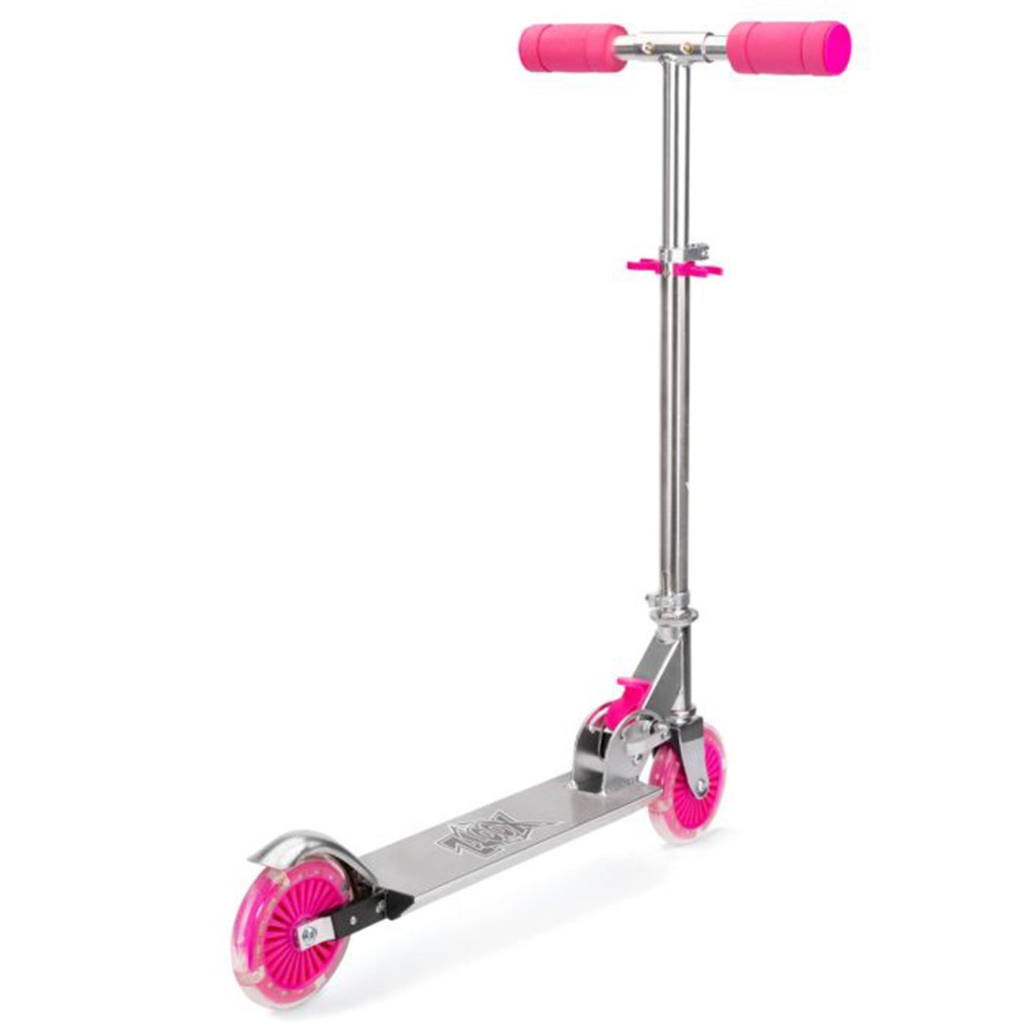 Xootz LED Folding Scooter with Adjustable Handle Bars - Pink (TY5718)