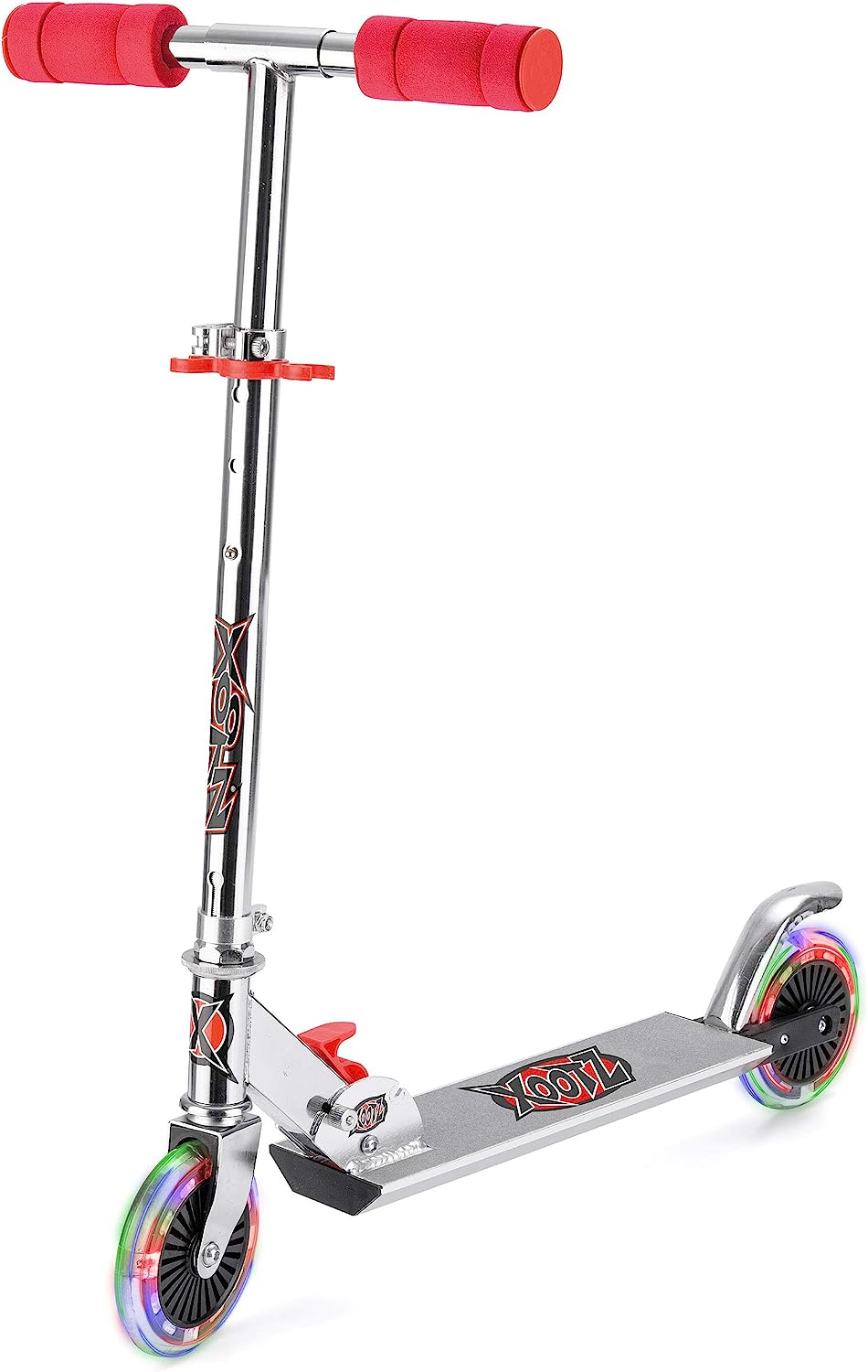 XOOTZ® - LED Folding Scooter with Adjustable Handle Bars for Boys and Girls - TY5716 (Red)