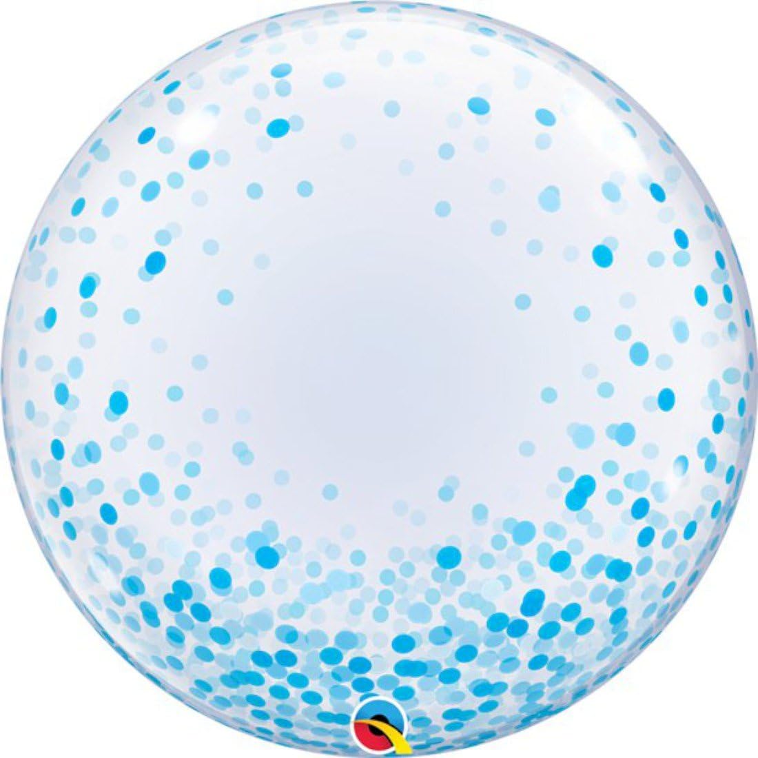 Qualatex Blue Confetti Bubble 24 inch Balloon for Party Decoration
