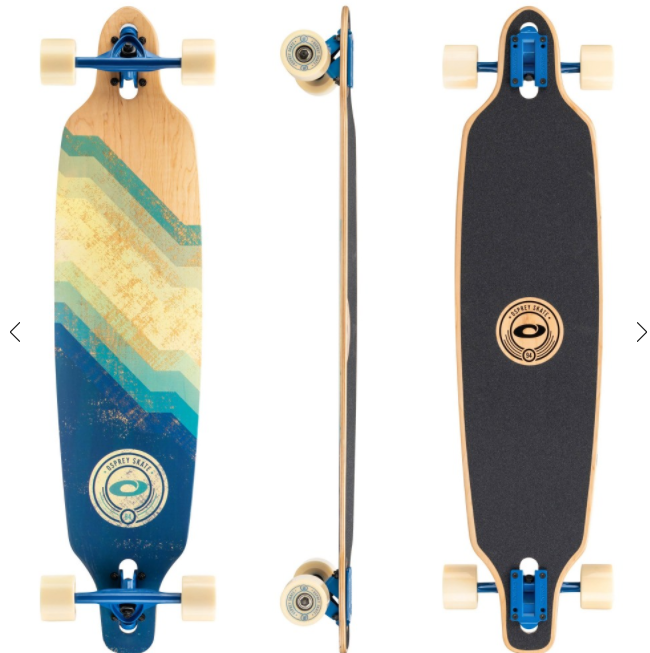Osprey Twin Tip Longboard 39 inch Canadian Maple Deck, Complete Skateboard For Adults, Kids and Beginners - SLIDE FADE
