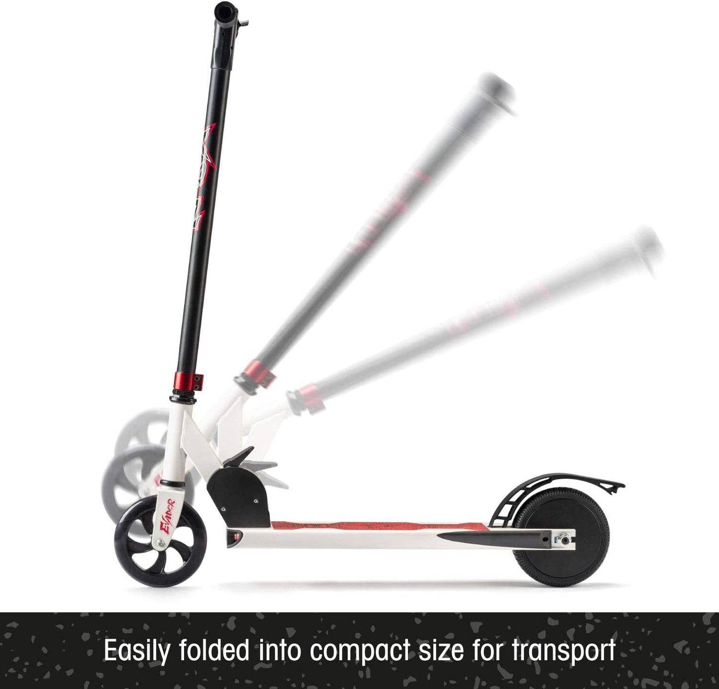 Xootz Kid's Evader Electric Scooter for Adults Ultra Lightweight Fold-able 24V Rechargeable Battery White/Red One Size
