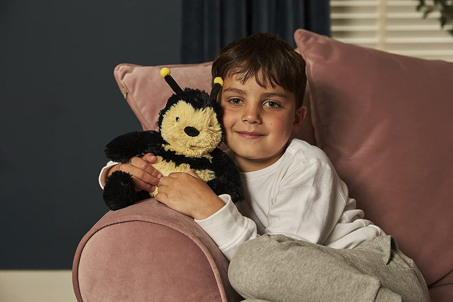 Warmies JUN-BEE-1 Heatable Plush Toy, Black & Yellow Bumble Bee Soft Toy