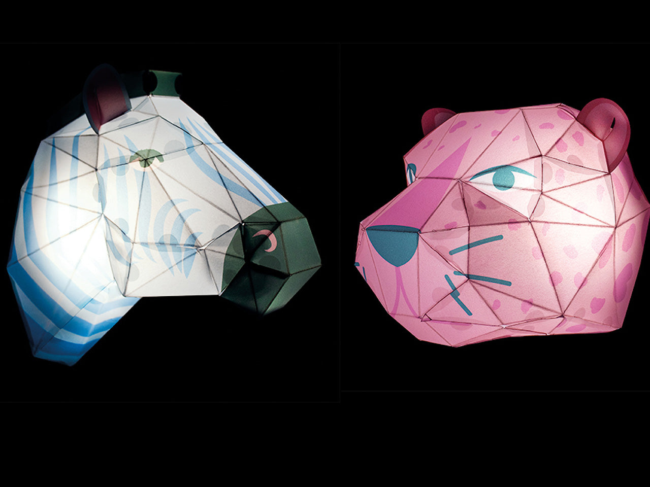 New Fizz Creations Make Your Own Leopard / Zebra Head Paper Light DIY Gift