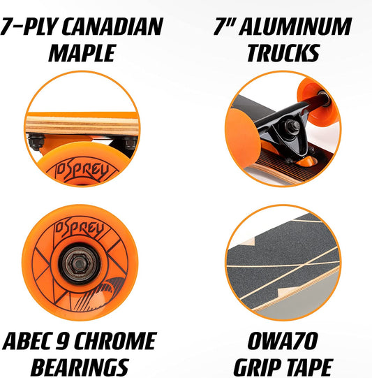 Osprey Twin Tip Cruising Longboard Skateboard -Nexus 39 "