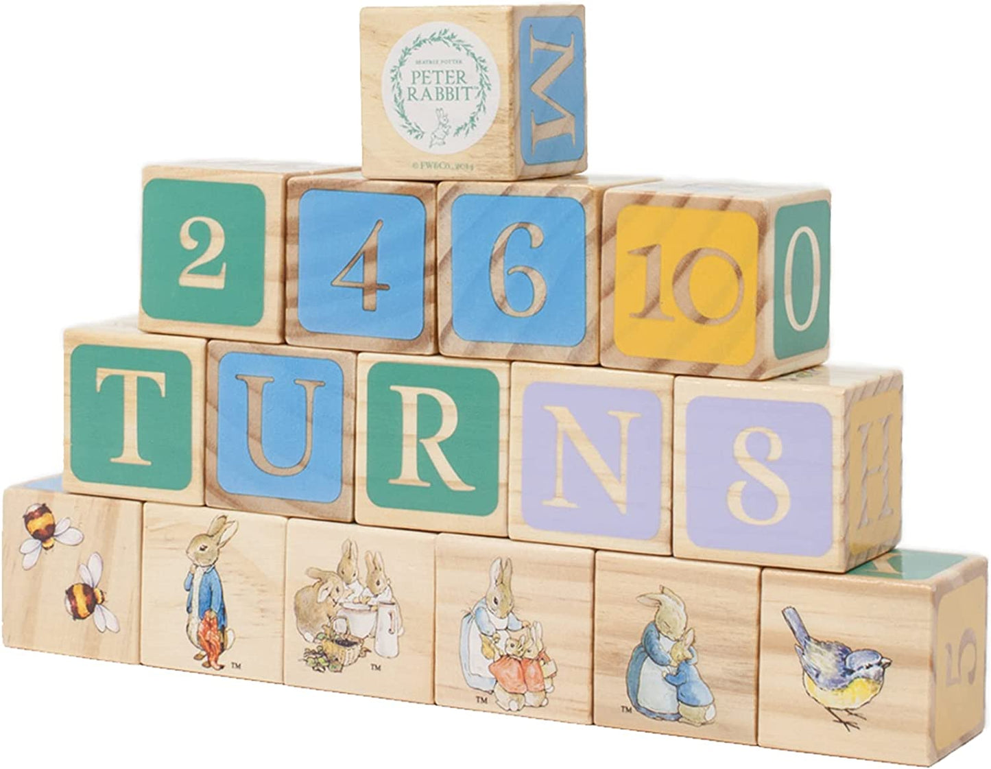 Official Peter Rabbit Wooden Building Blocks - Early Development Activity Toys and Stacking Blocks (LC)