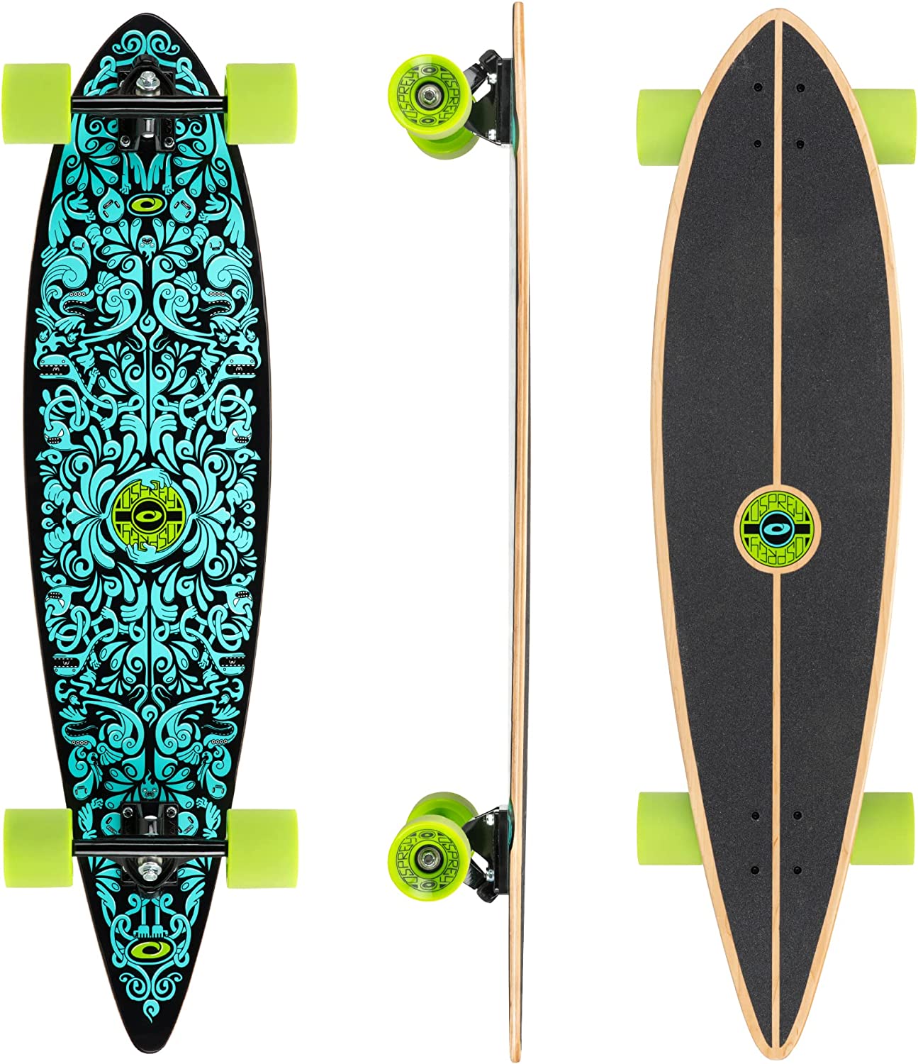 Osprey Pintail Longboard Complete 40" Skateboards Kids / Adult Skateboard - Spectrum