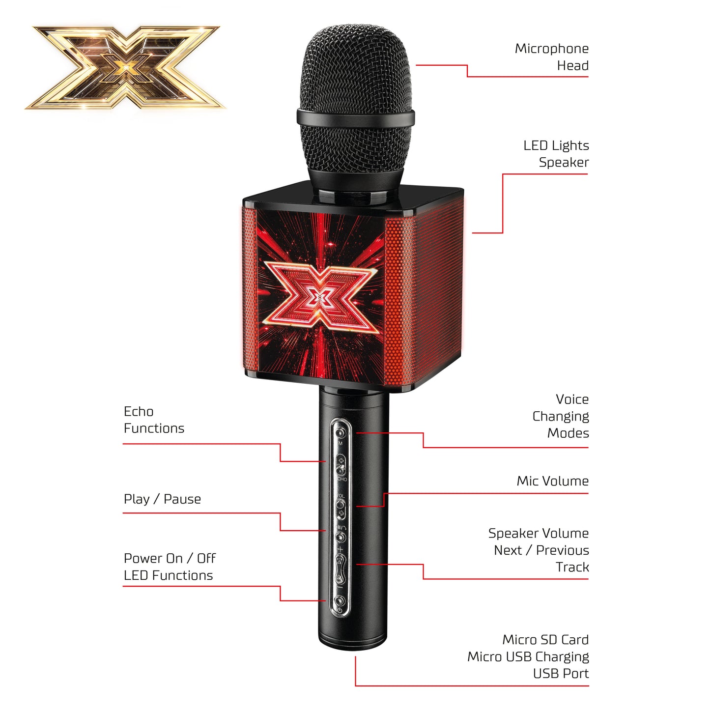 X FACTOR - MICROPHONE SPEAKER XF2 - Rich Kids Playground