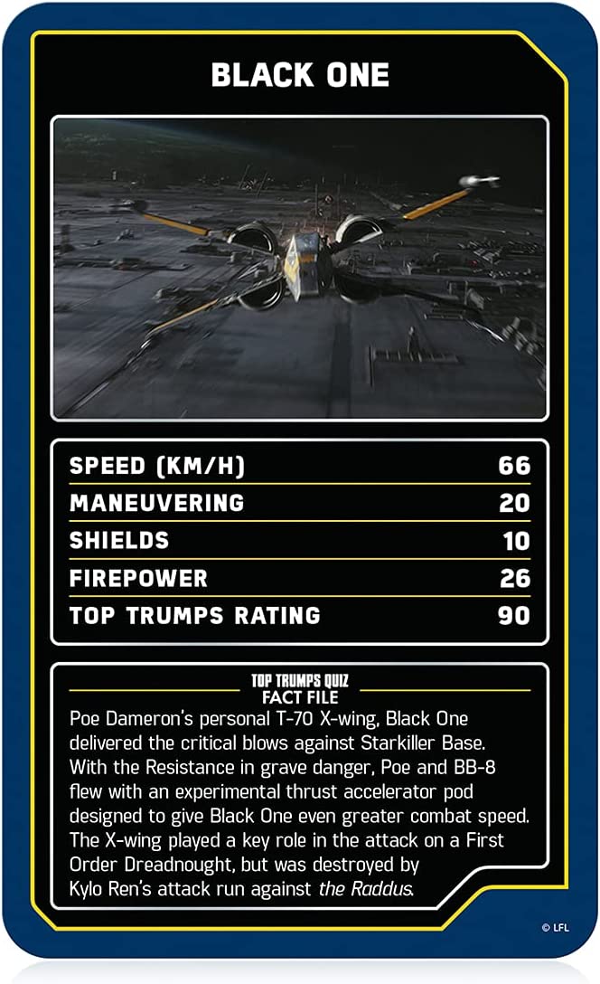 Star Wars Starships Top Trumps Card Game