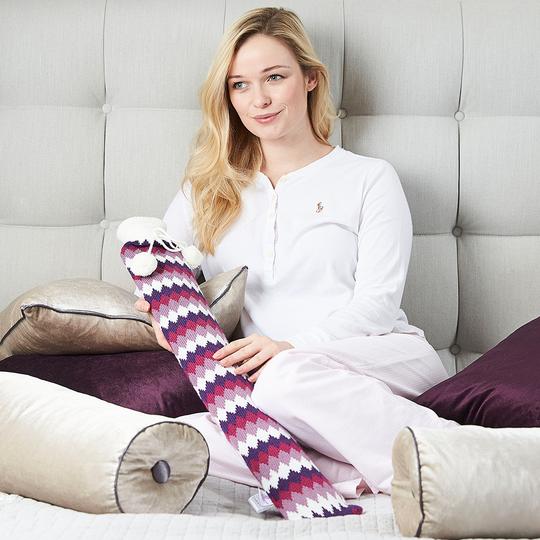 Warmies® Long Hot Water Bottle Purple Chevron - Rich Kids Playground