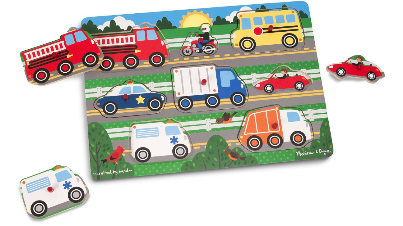 Wooden Peg Puzzle - Vehicles