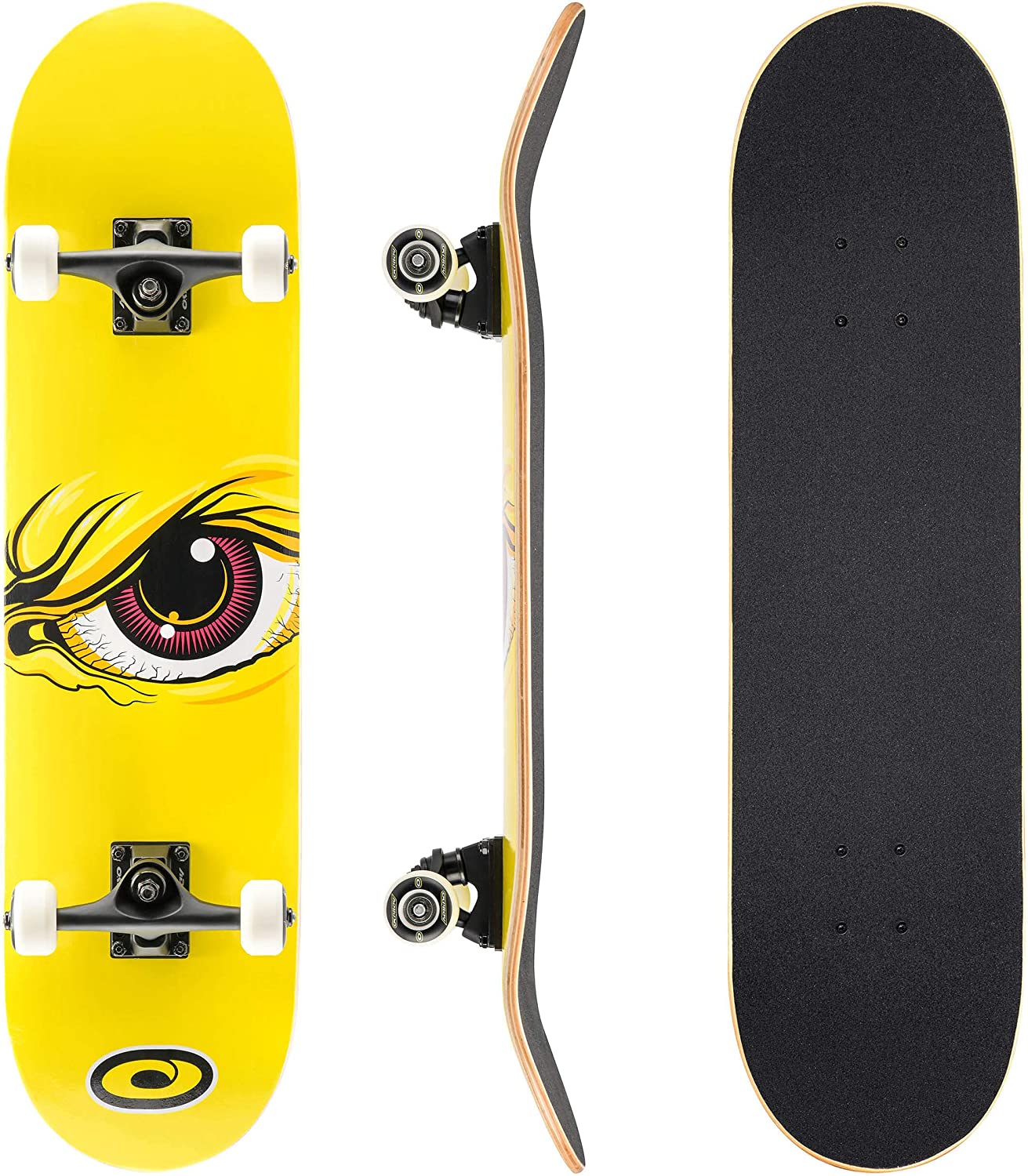 Osprey Complete Skateboard for Kids and Adults - Beginner Double Kick Trick 31 Inch Skateboard for Boys and Girls - ABEC 7 Bearings - Wrath