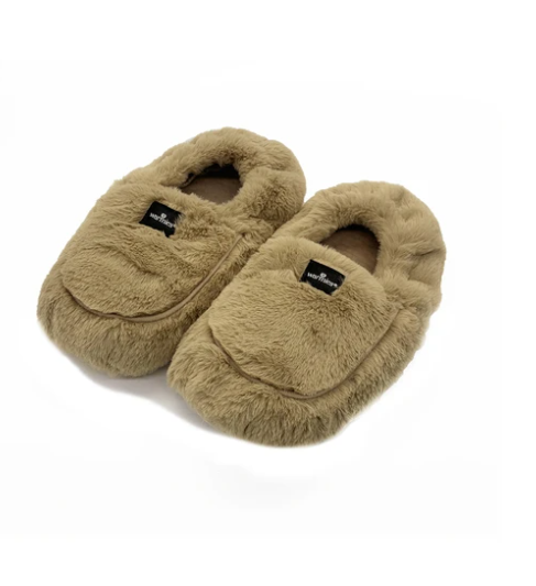 Warmies Luxury Slippers Latte Microwavable in Box NEW