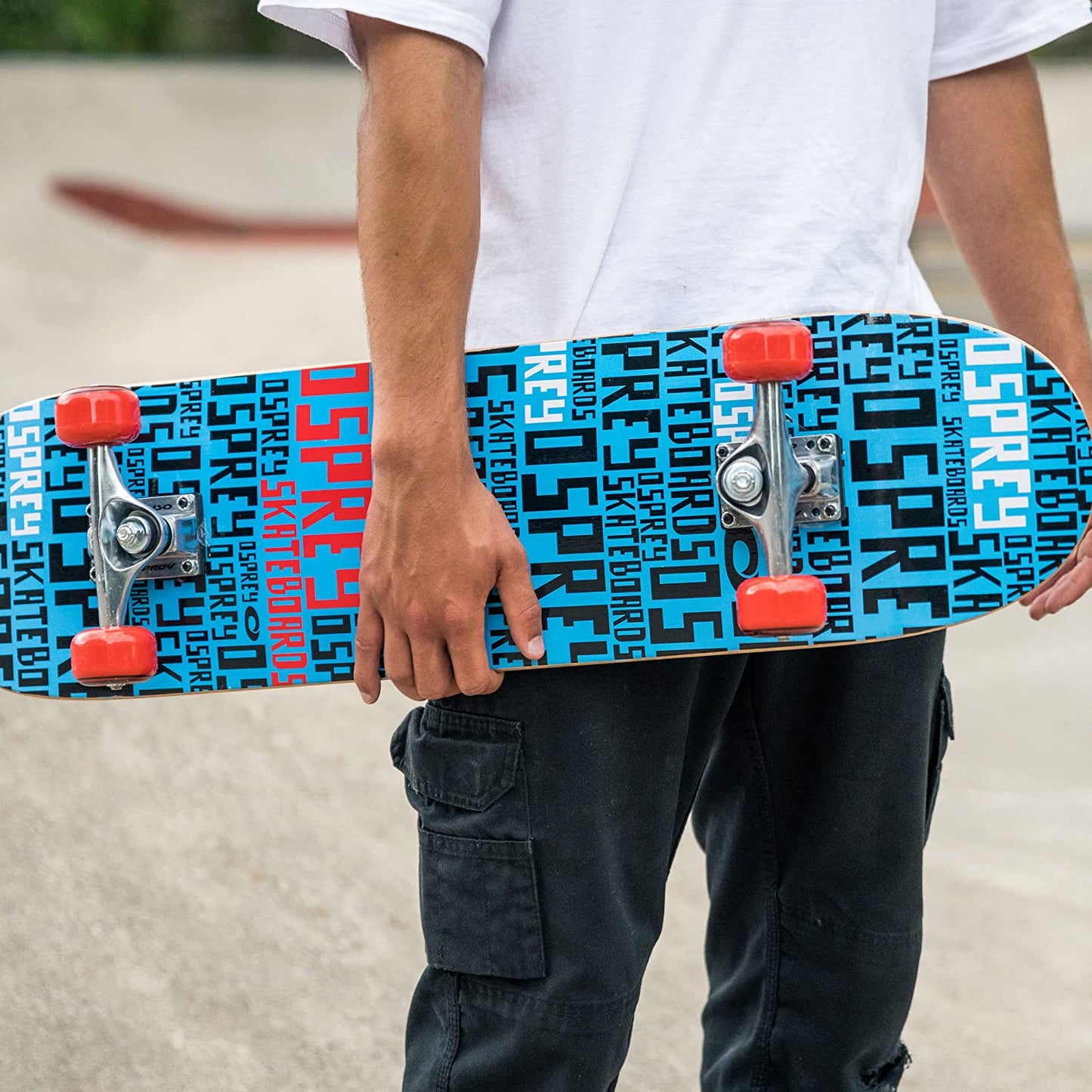 Osprey Kids Skateboard, 31 x 8 Inch Double Kick Skateboard for Beginners with Maple Deck, Boys & Girls - Repeat