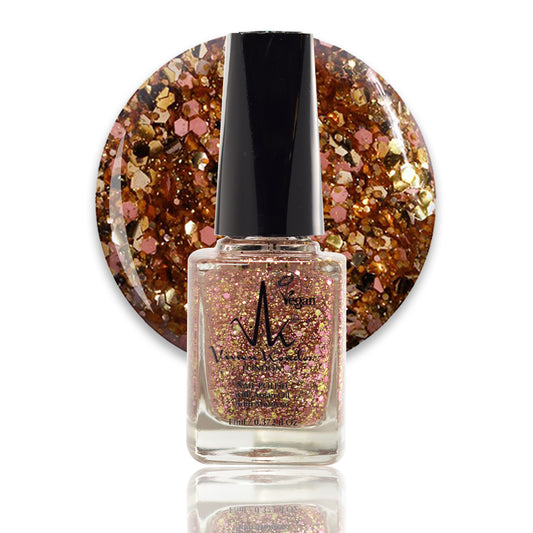 Rose Gold Glitter – Vivien Kondor Argan Care Nail Polish