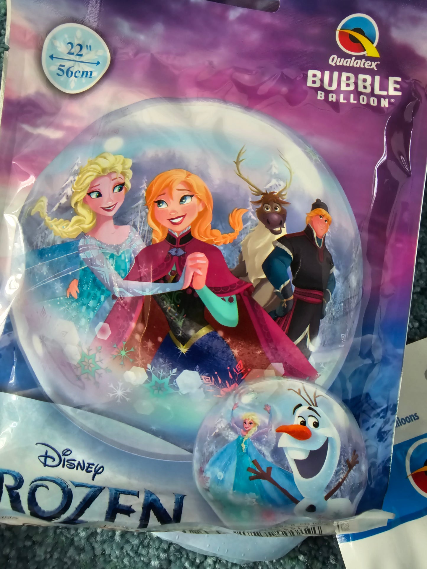 Qualatex Disney 23281 Frozen Characters 22" Single Bubble Balloon – Party Decorations