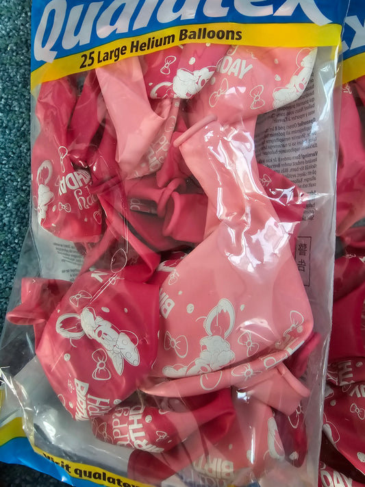 Qualatex Happy Birthday Pink Minnie Mouse 25 pcs Balloon for Party Decoration