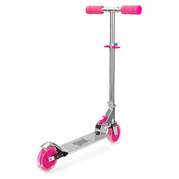 Xootz LED Folding Scooter with Adjustable Handle Bars for Boys and Girls - Pink (TY5718)