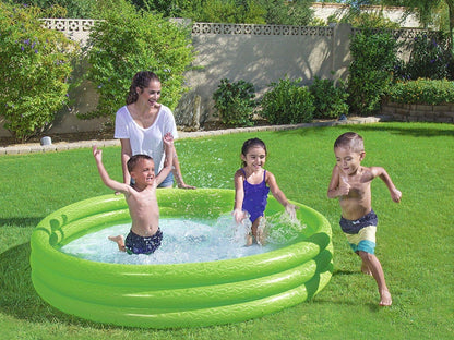 BESTWAY INFLATABLE 3 RING TOY CRYSTAL PADDLING SWIMMING POOL GARDEN PLAY 72"x13"