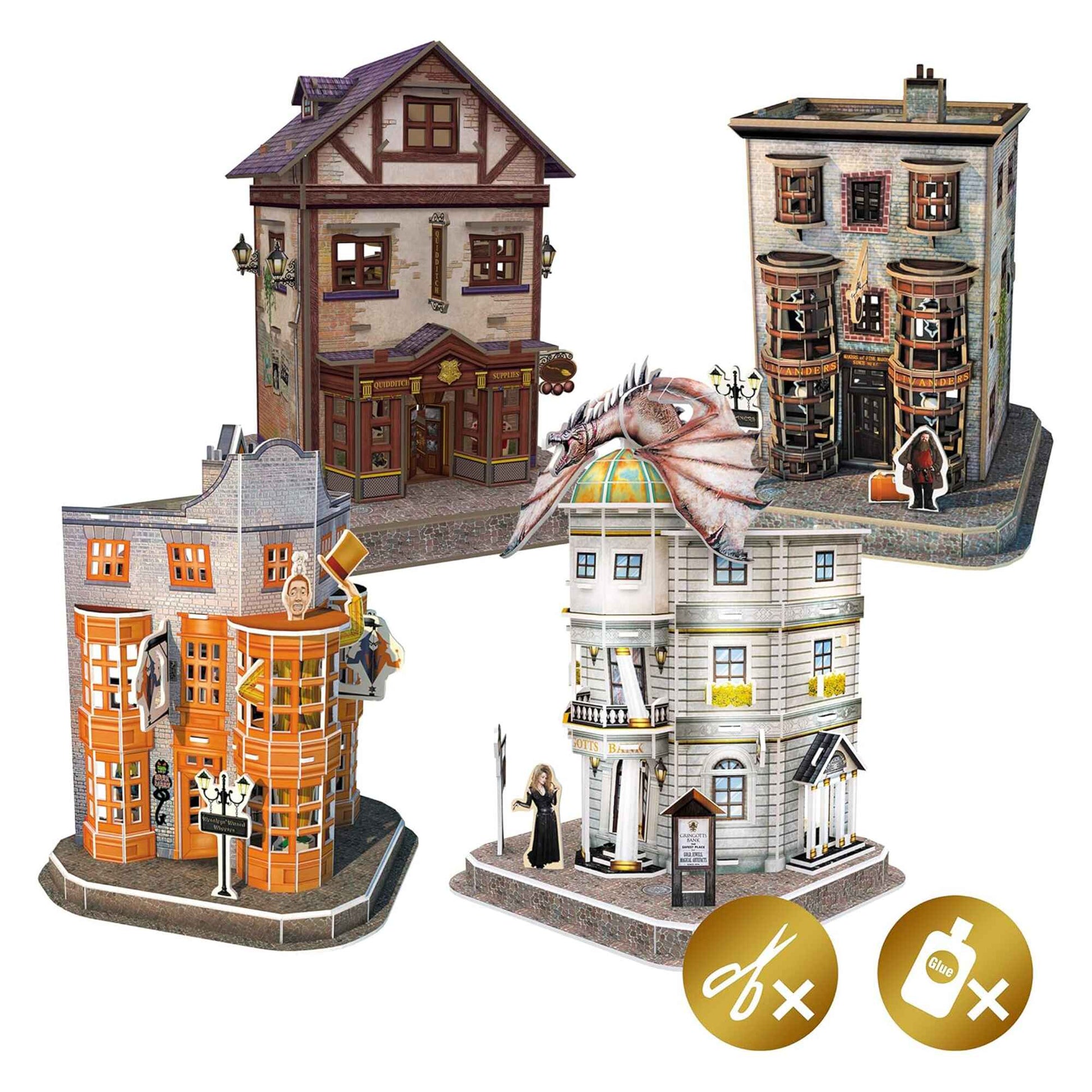 Harry Potter 7585 Diagon Alley 4 in 1 3D Puzzle Set