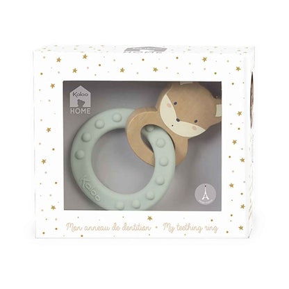 Kaloo My Fox Silicone Teething Ring Green