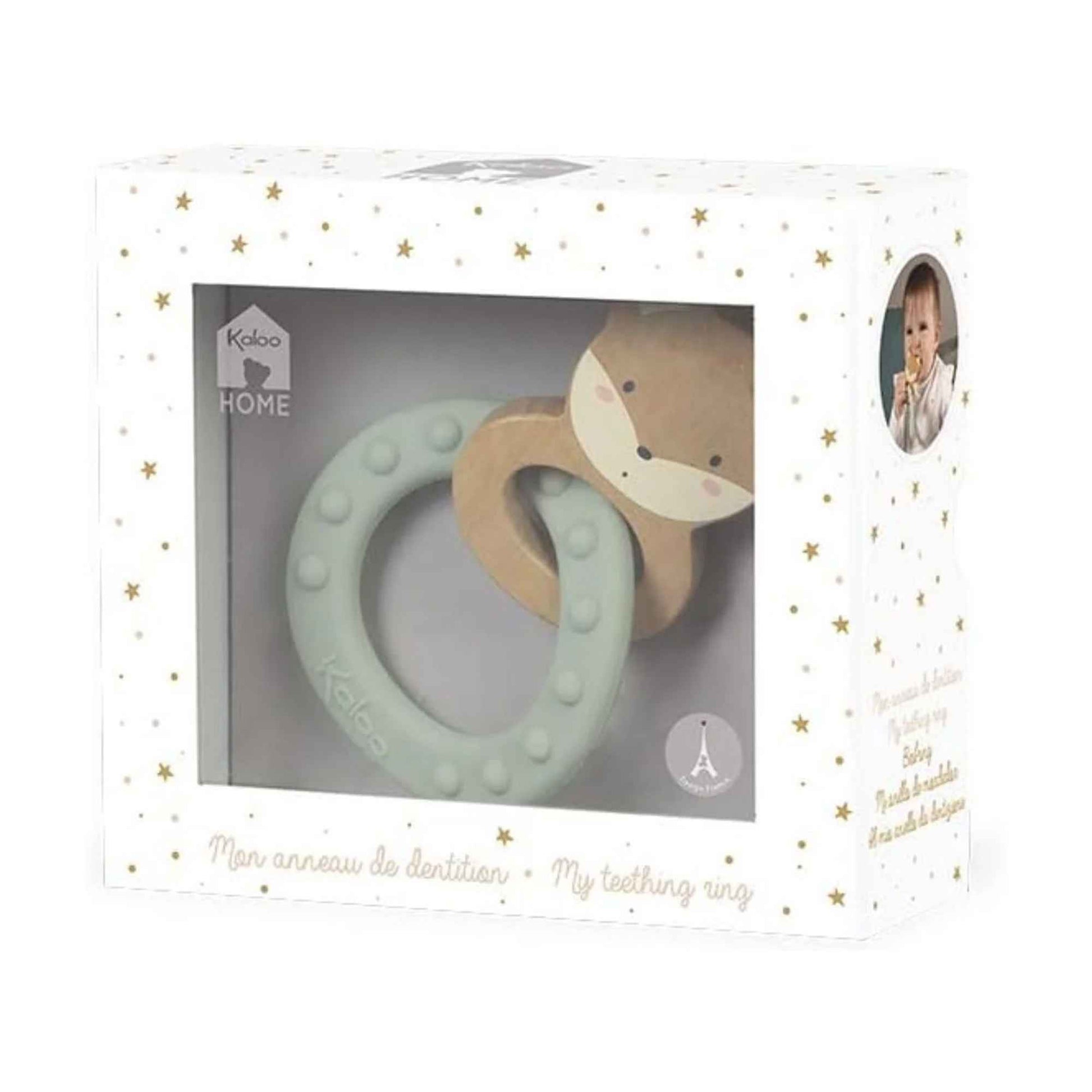 Kaloo My Fox Silicone Teething Ring Green