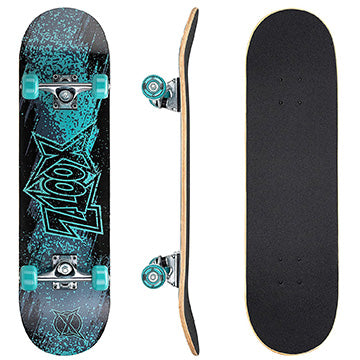 Xootz 31” x 8” Complete Skateboard for Beginners 9 Ply Maple Deck Double Kick Standard Board for Boys and Girls  - Deviate