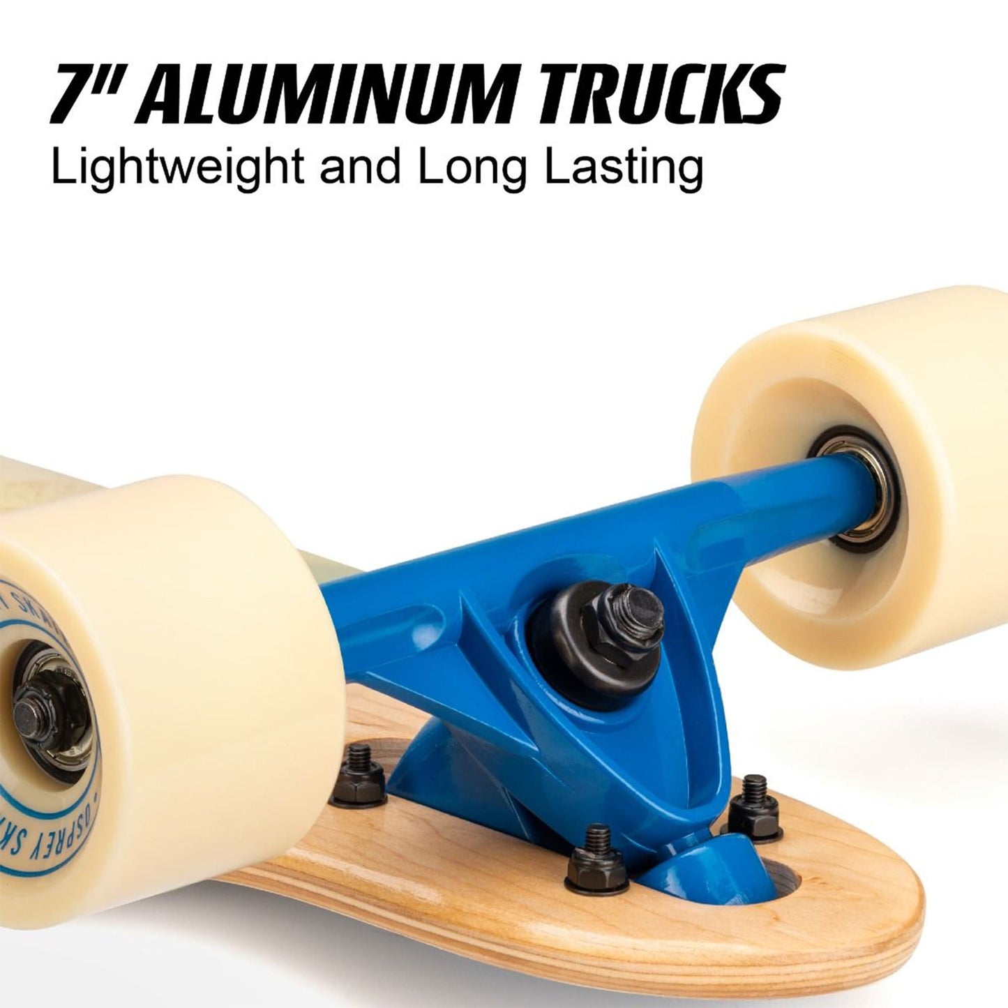 Osprey Twin Tip Longboard 39 inch Canadian Maple Deck, Complete Skateboard For Adults, Kids and Beginners - SLIDE FADE