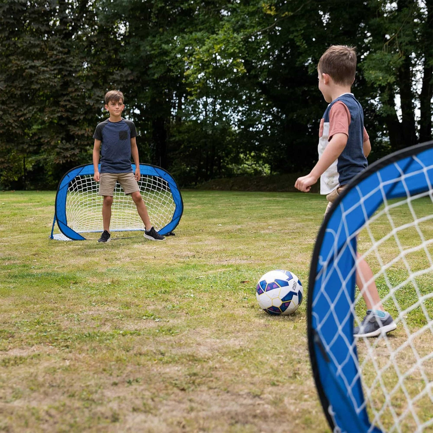 Set of 2 Foldable Pop Up Goals for Kids Football 