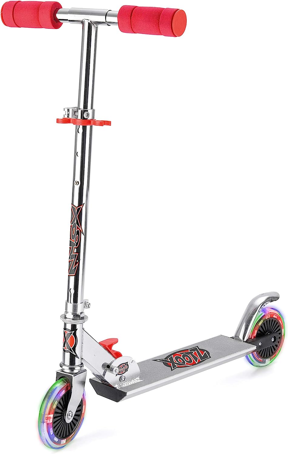 XOOTZ® - LED Folding Scooter with Adjustable Handle Bars for Boys and Girls  - TY5716 (Red)