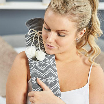 Warmies® Long Hot Water Bottle Grey Nordic