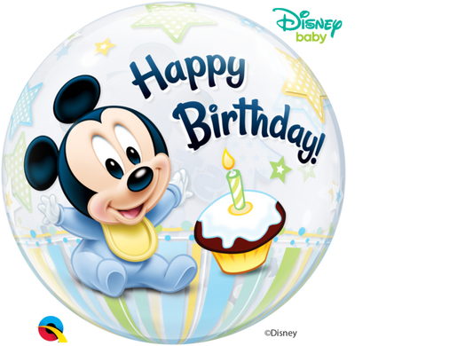 MICKEY MOUSE 1ST BIRTHDAY | QUALATEX 22" BUBBLE