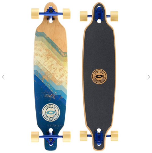 Osprey Twin Tip Longboard 39 inch Canadian Maple Deck, Complete Skateboard For Adults, Kids and Beginners - SLIDE FADE