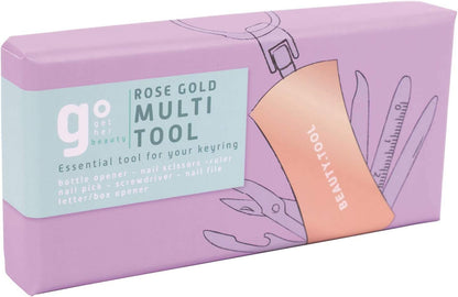 Fizz Creations Rose Gold Coloured Multi Tool Beauty Kit Keyring Bottle Opener
