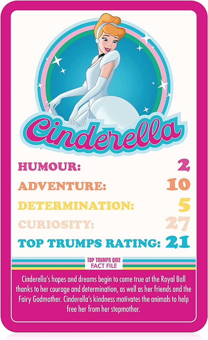 Disney Princess Top Trumps Specials Card English Edition, Play with Cinderella, Jasmine, Belle and Snow White battle your way to victory, Educational game for ages 6 up, Pink