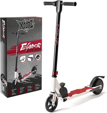 Xootz Kid's Evader Electric Scooter for Adults Ultra Lightweight Fold-able 24V Rechargeable Battery White/Red One Size