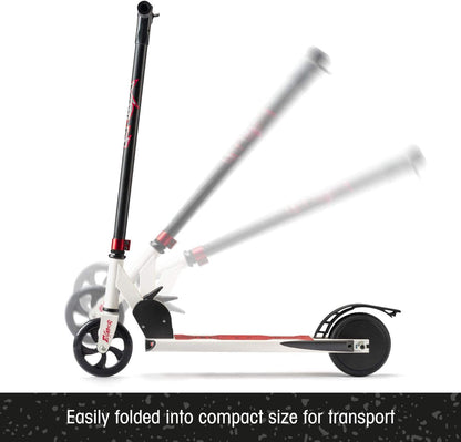 Xootz Kid's Evader Electric Scooter for Adults Ultra Lightweight Fold-able 24V Rechargeable Battery White/Red One Size