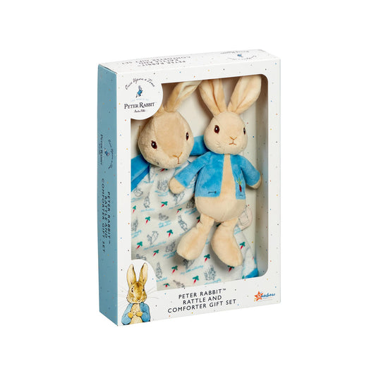 Peter Rabbit Rattle and Blanket Comforter Gift Set