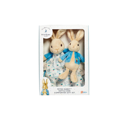 Peter Rabbit Rattle and Blanket Comforter Gift Set