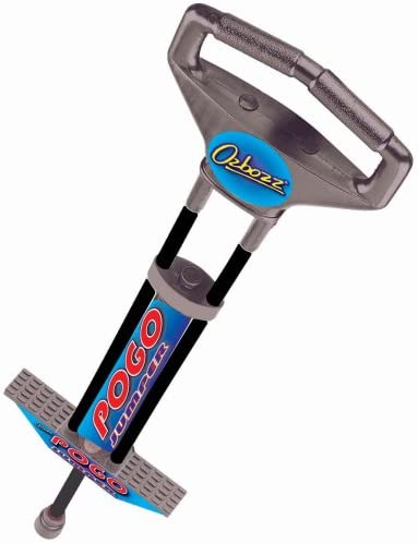 Ozbozz Pogo Stick 100 cm Black / Sliver Spring Powered Jumping Bounce Jump Toy Outdoor Game