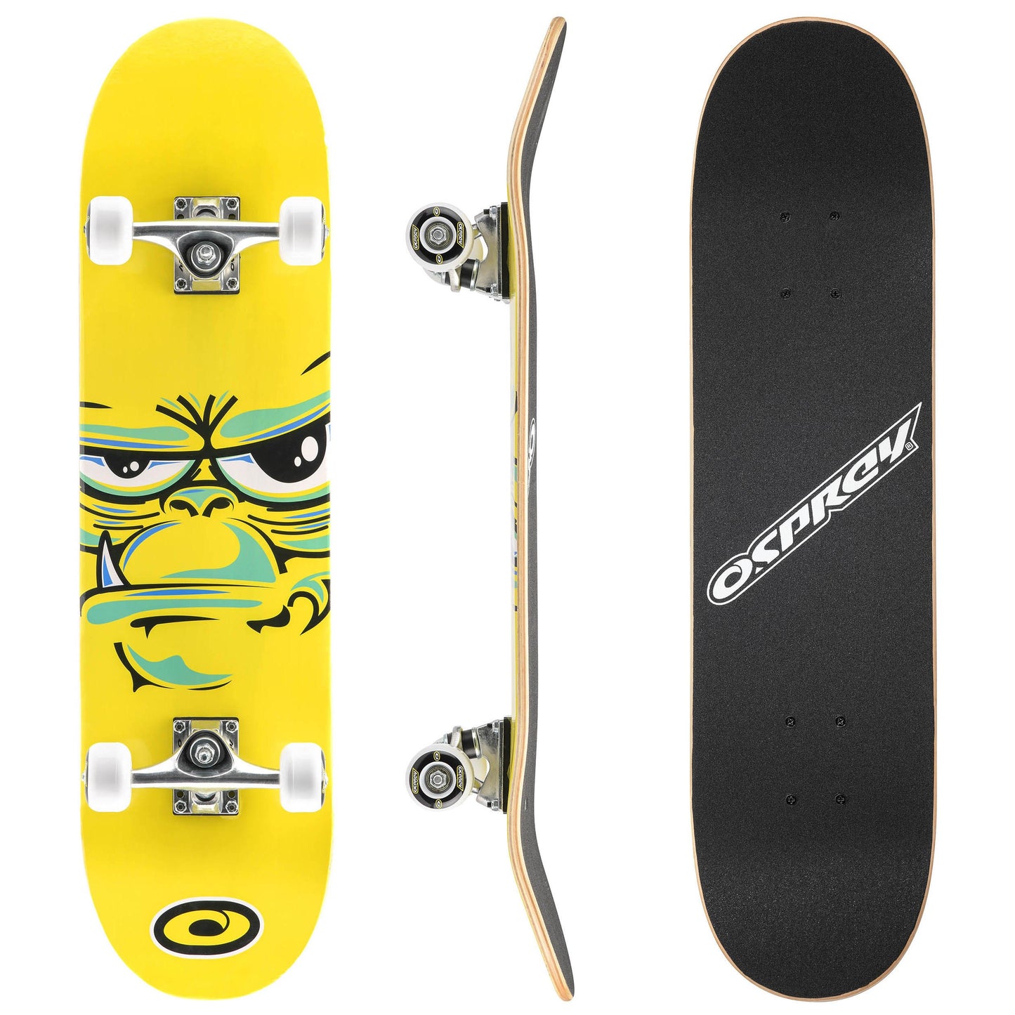 OSPREY® - 31" Double Kick Skateboard Beginners 9 Ply Maple Deck DoubleKick Adults / Kids