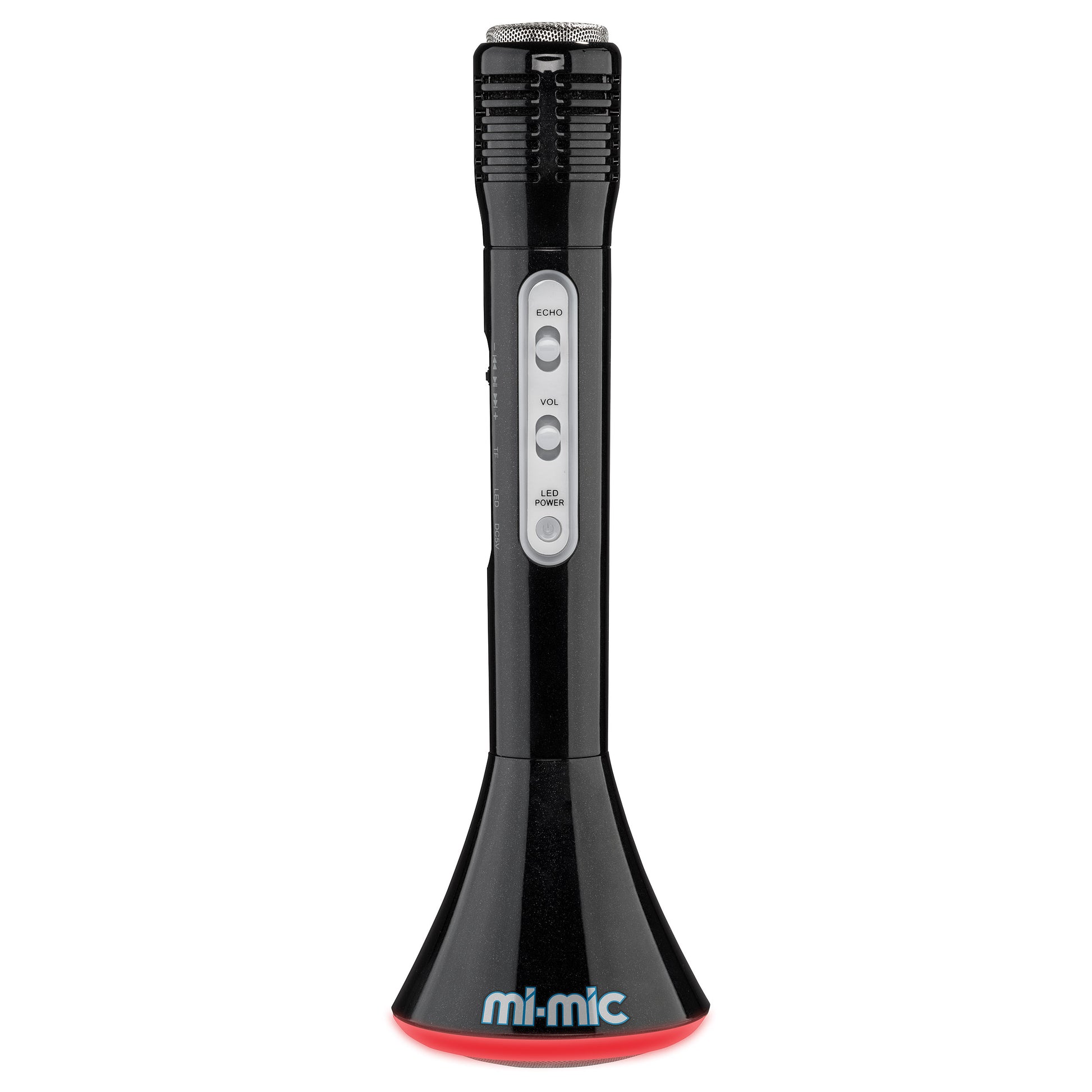 Mi-Mic Karaoke Microphone Speaker with Wireless Bluetooth and LED Lights, Black - Rich Kids Playground