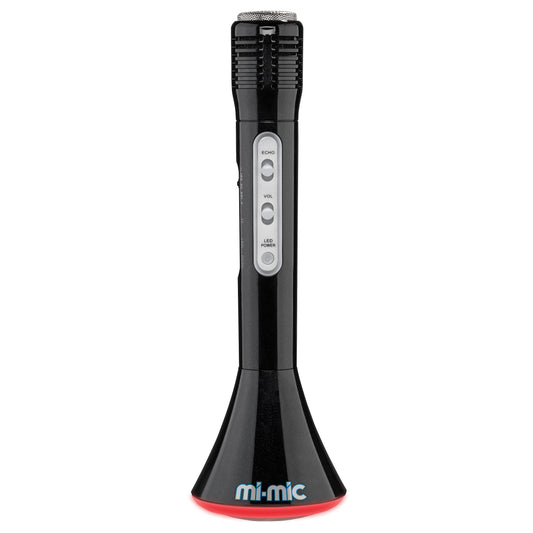 Mi-Mic Karaoke Microphone Speaker with Wireless Bluetooth and LED Lights, Black - Rich Kids Playground