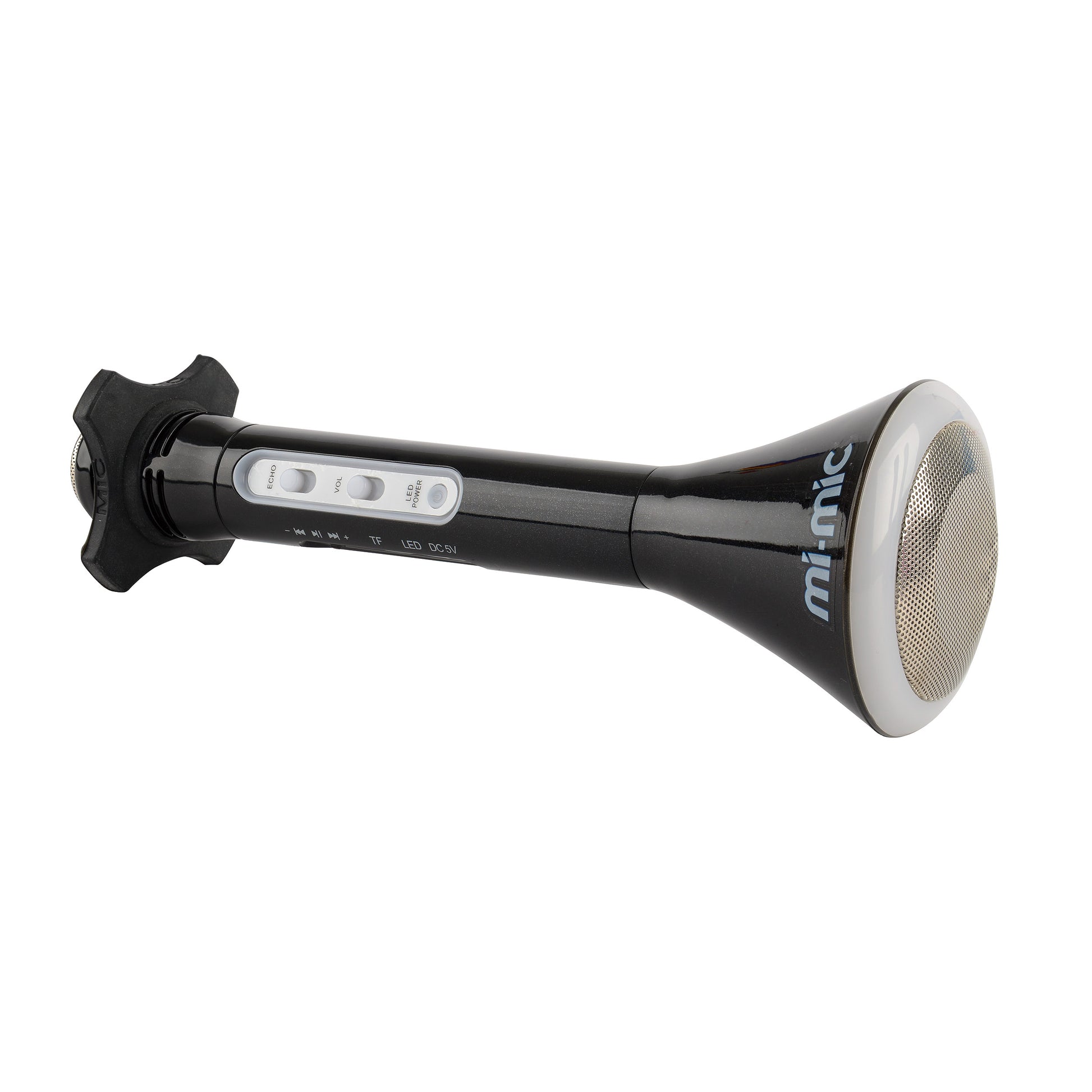 Mi-Mic Karaoke Microphone Speaker with Wireless Bluetooth and LED Lights, Black - Rich Kids Playground