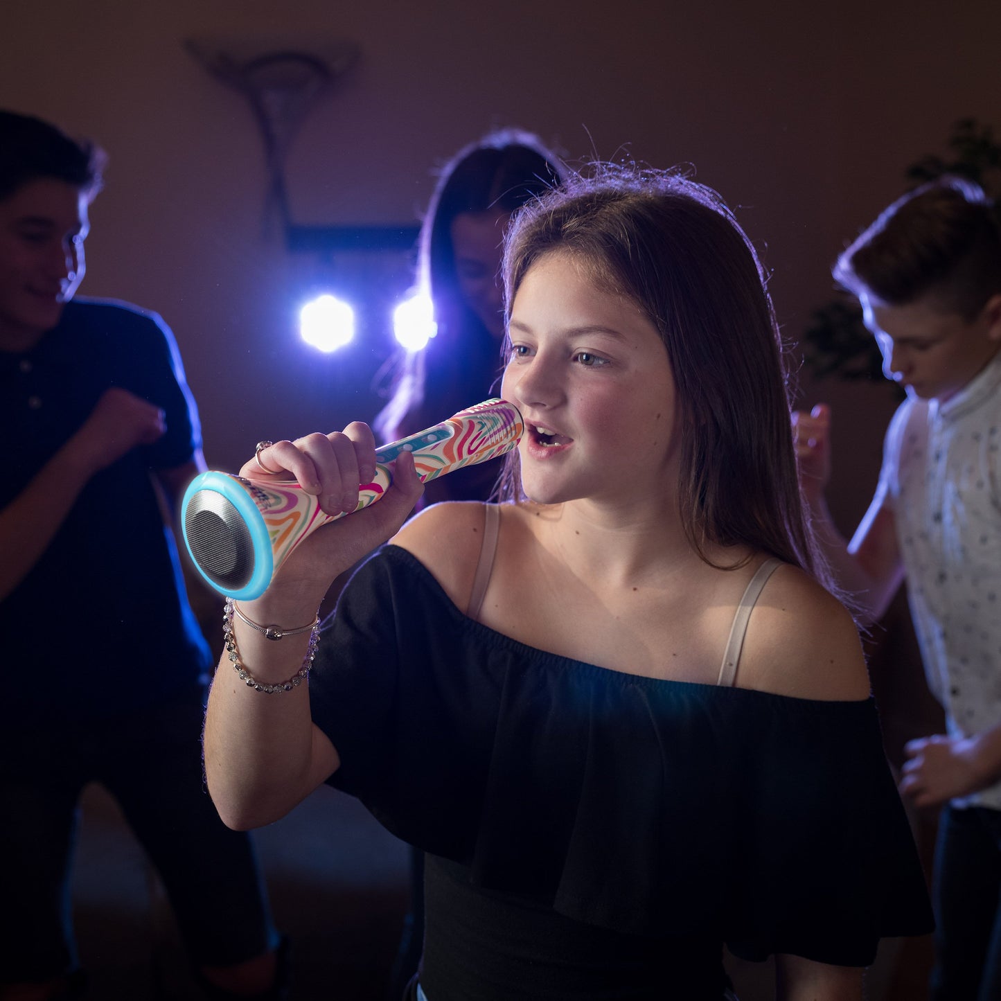 Mi-Mic Karaoke Microphone Speaker with Wireless Bluetooth and LED Lights